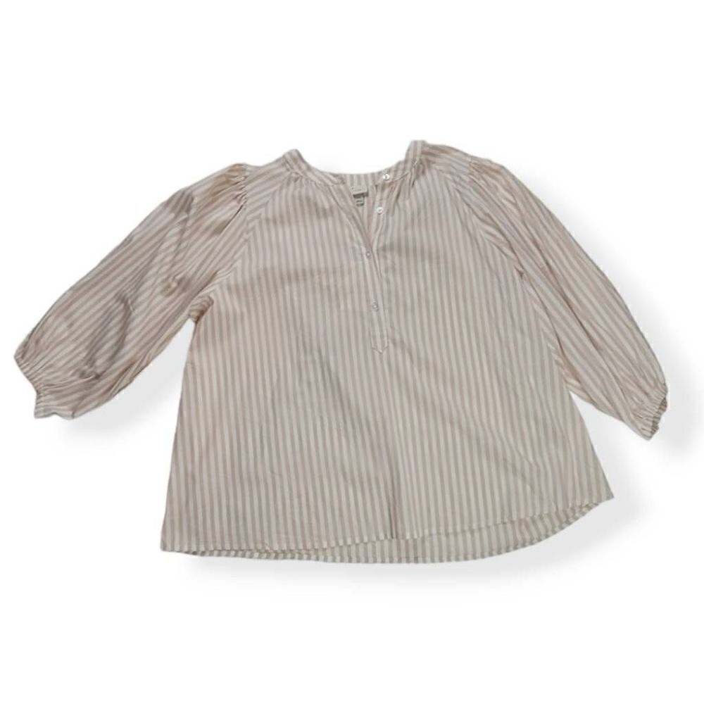 A new day Cream Striped Balloon Sleeves XXL